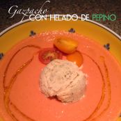 Gazpacho con helado de pepino