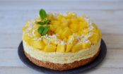 Cheesecake especial de mango y coco