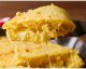 Suculenta polenta rellena de queso con salchicha