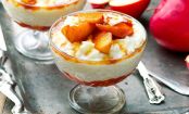 Delicioso arroz con leche y manzanas caramelizadas