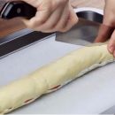 Trenza de salmón hecha con masa de pizza