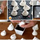 Merengues en forma de FANTASMA para tu postre de Halloween