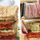 Irresistible sándwich de bacon, queso y rúcula