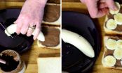Prepara un sabroso sándwich de banana y nutella