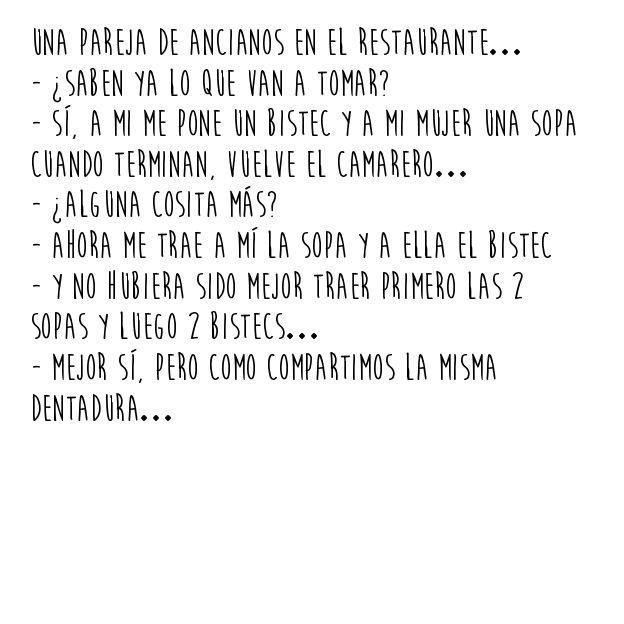 A cierta edad hay cosas que son relativas