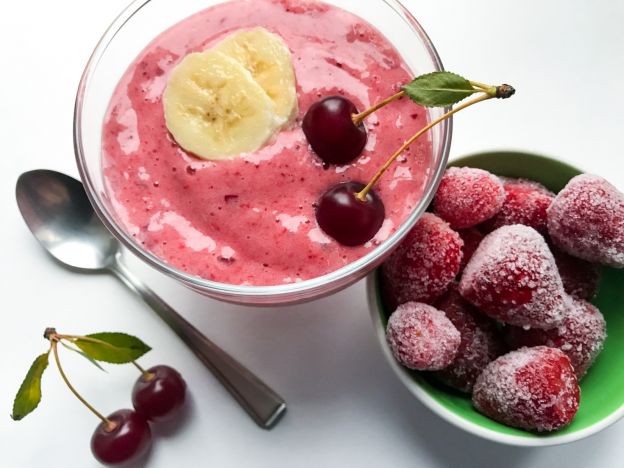 Helado light de cerezas