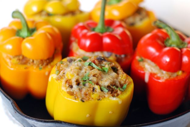 Pimientos rellenos de quinoa