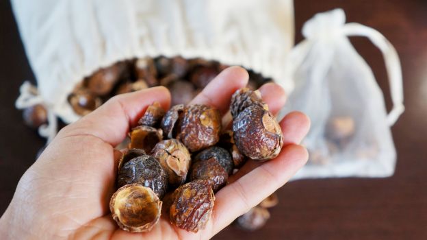 En saco de tela para la ducha