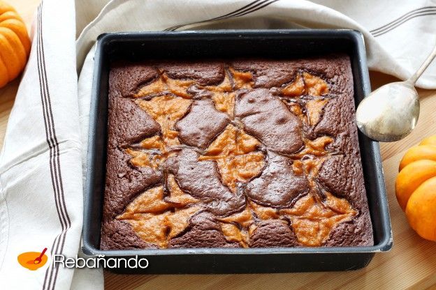 Brownie marmolado con calabaza