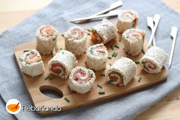 Mini rollitos de salmóm