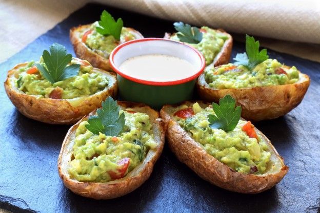 Patatas rellenas de guacamole, fáciles y rápidas