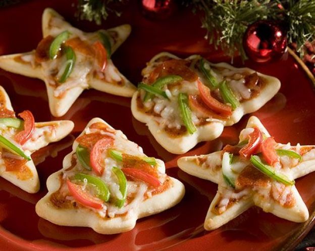 Mini pizzas de Navidad