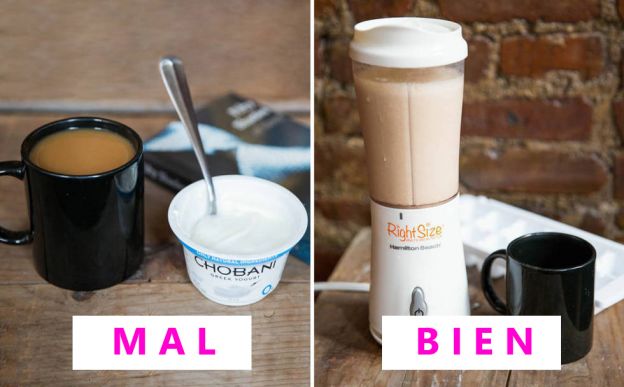 Comes yogur y bebes café