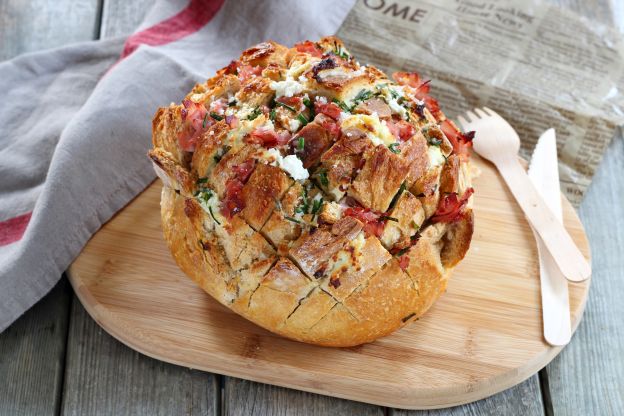 Erizo de pan con jamón