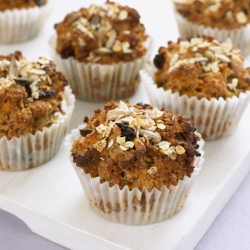Muffins con avena y pasas de uva