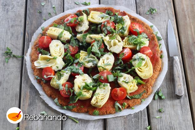 Pizza sin gluten con base de boniato o camote