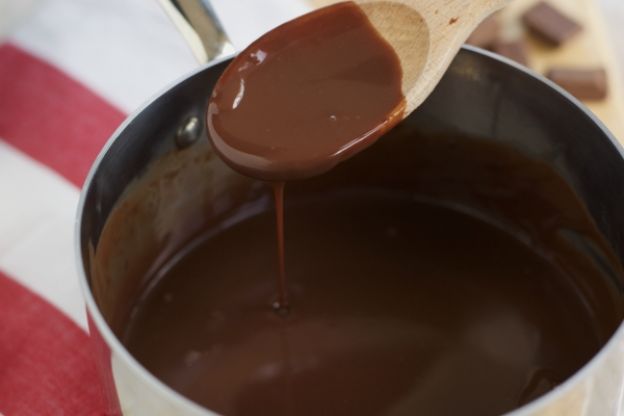 Calentar el chocolate de más