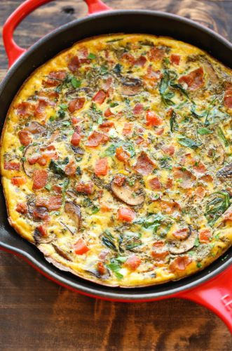 FRITTATA DE BACON Y CHAMPIÑONES