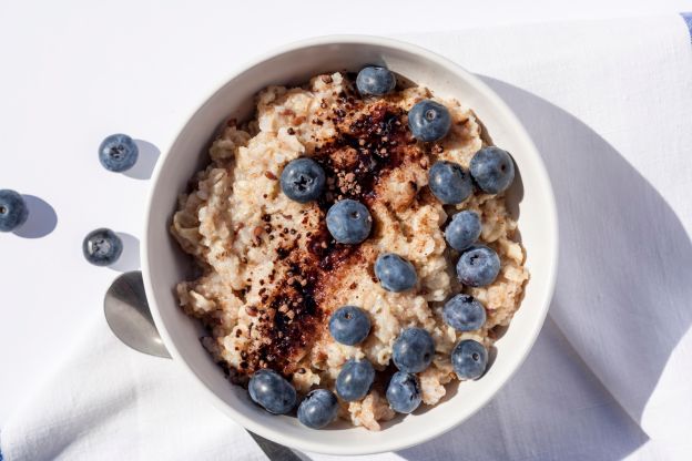 Avena con arándanos y linaza