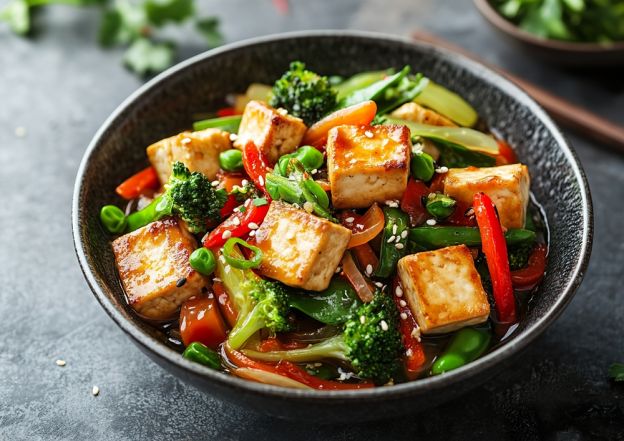 Salteado de tofu con verduras