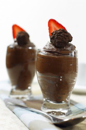 Mousse de chocolate con fresas