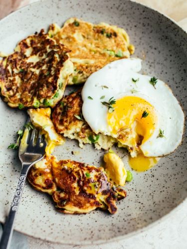 Panqueque de patatas con puerro y verdura
