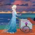 Elsa tiene un puesto de helados en la playa