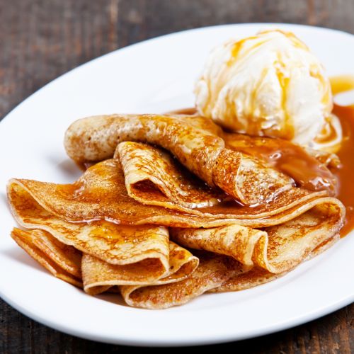 Con caramelo salado y helado