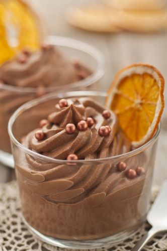 Mousse de chocolate con naranja