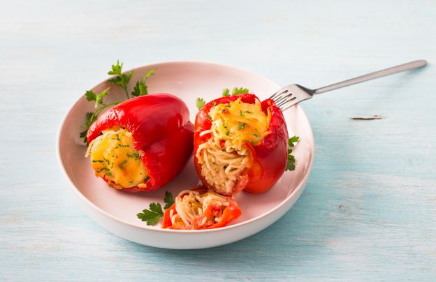 Pimientos rellenos de pasta
