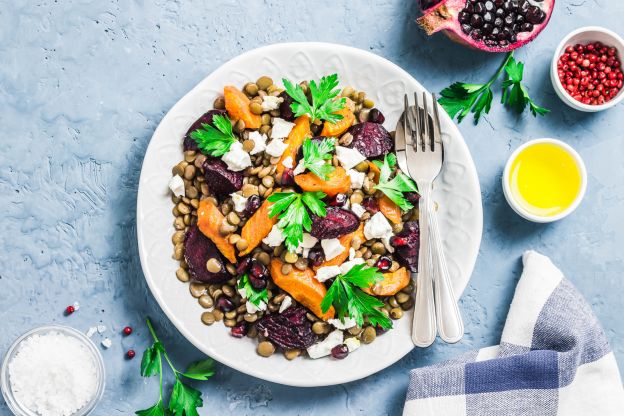Ensalada de lentejas con batata