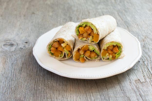Wraps de garbanzo con calabaza