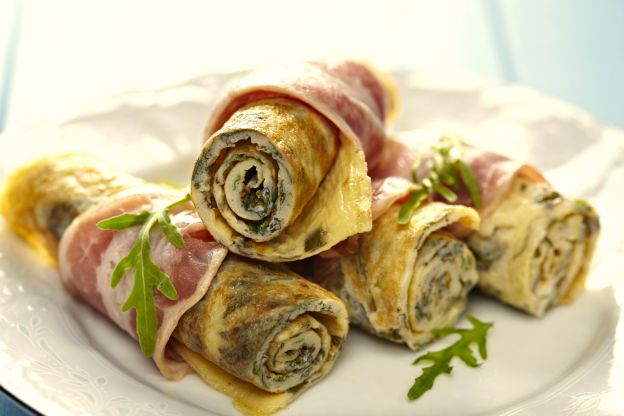 Tortilla francesa con jamón y trufa