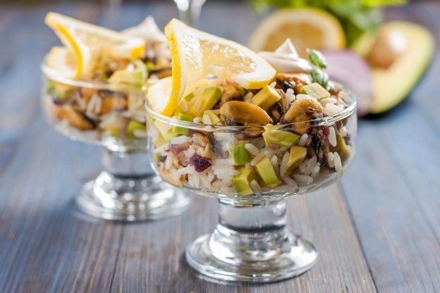 Ensalada de arroz con mejillones