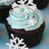 Cupcakes con copos de nieve