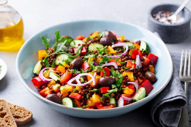 Ensalada mediterránea de lentejas