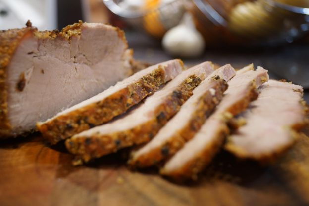 Chuletas de cerdo con manzana