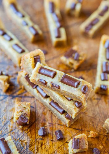 Barras de galleta y chocolate