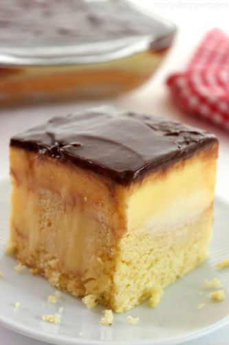 Boston cream poke cake