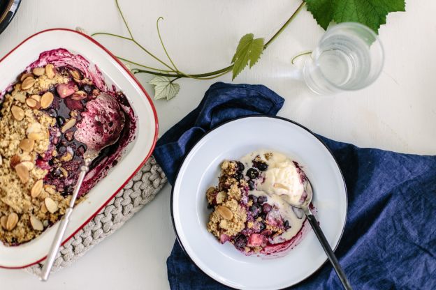 Crumble de arándanos