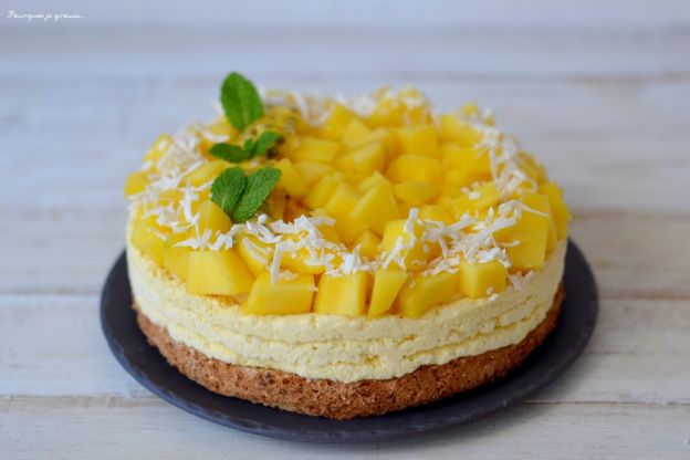 Cheesecake de mango y coco