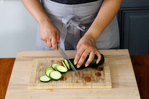 Cortar los calabacines