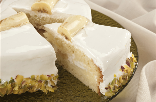 Tata de plátano con pistacho