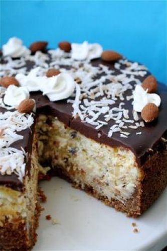 Cheesecake de coco y chocolate tipo Bounty