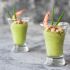 Mousse verde con espinacas y gambas