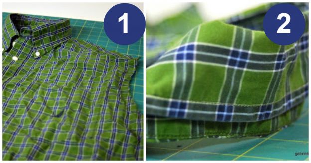 Con una camisa de hombre