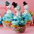 Cupcakes con muñeco de nieve