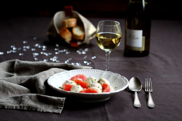 Polpette di merluzzo in salsa cremosa al pompelmo