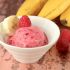 Helado ligero de plátano y frutos rojos