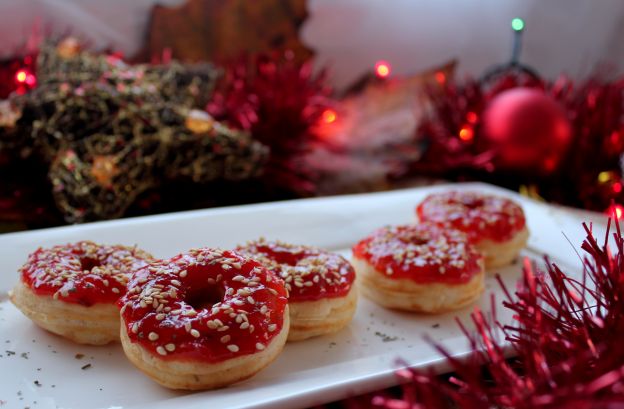 Donuts de queso y mermelada